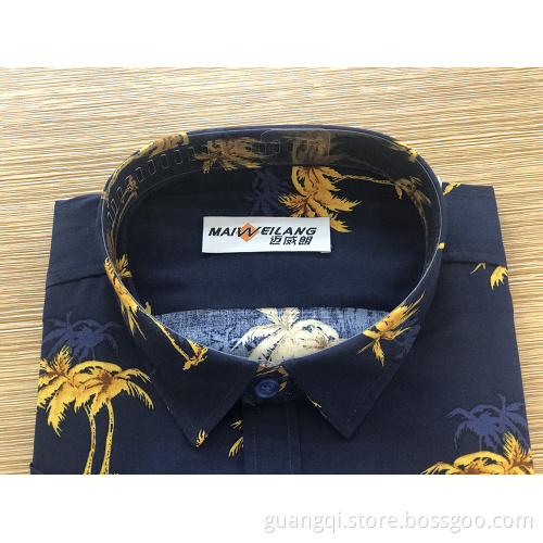 Custom men's print short sleeve shirts